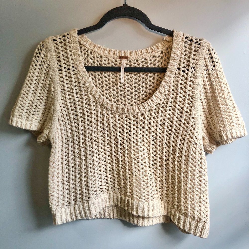 Free People crochet sweater tee